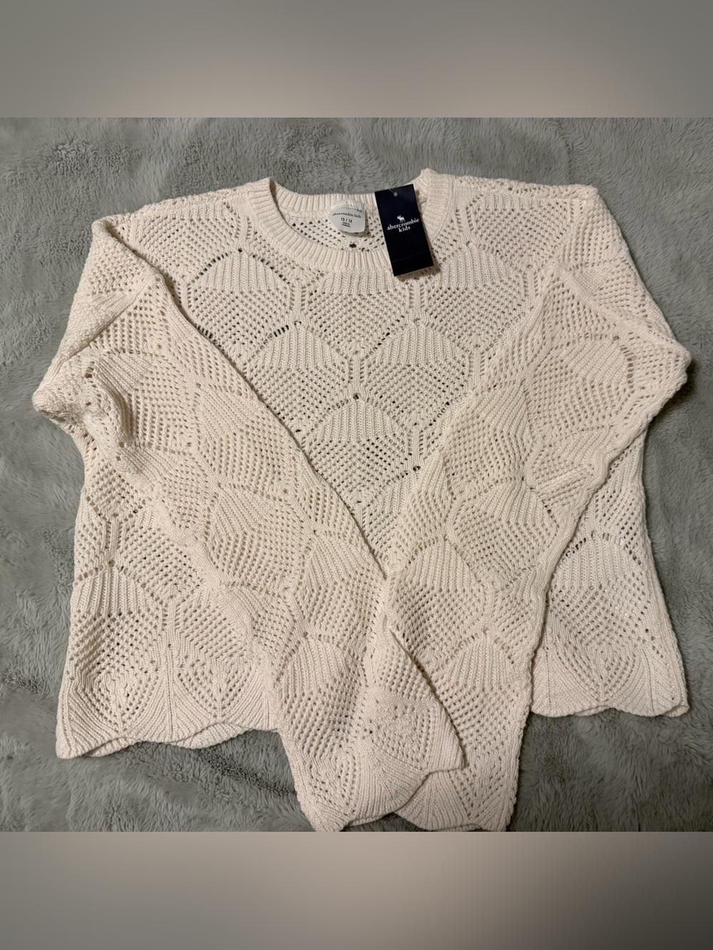 Abercrombie & Fitch Kids Knit Cream Crewneck Sweater